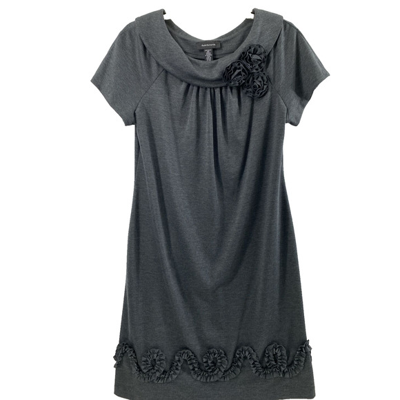 R & M Richards Whimsigoth Dress Womens Size 10 Gray Collar Rosettes Swirl Ruffle - Picture 1 of 12